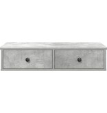 VidaXL Wandschap met lades 80x31x17 cm bewerkt hout betongrijs