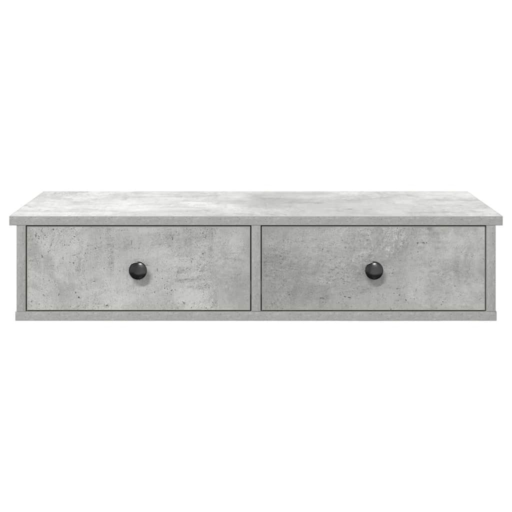 VidaXL Wandschap met lades 80x31x17 cm bewerkt hout betongrijs