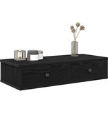 VidaXL Wandschap met lades 80x31x17 cm bewerkt hout zwart