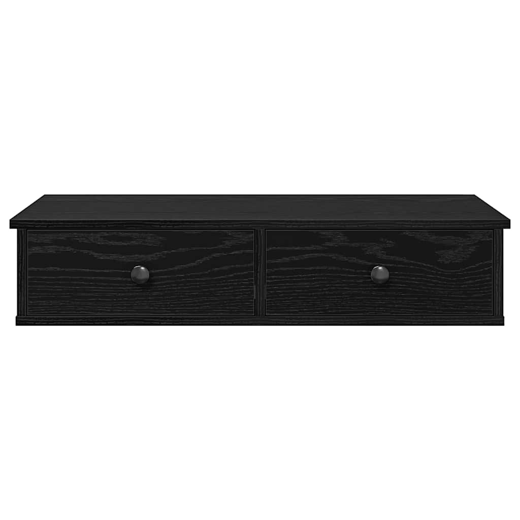 VidaXL Wandschap met lades 80x31x17 cm bewerkt hout zwart
