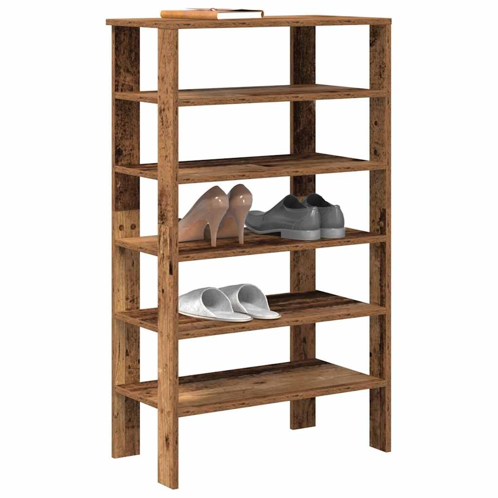 VidaXL Schoenenrek 61x32x105 cm bewerkt hout oud houtkleurig