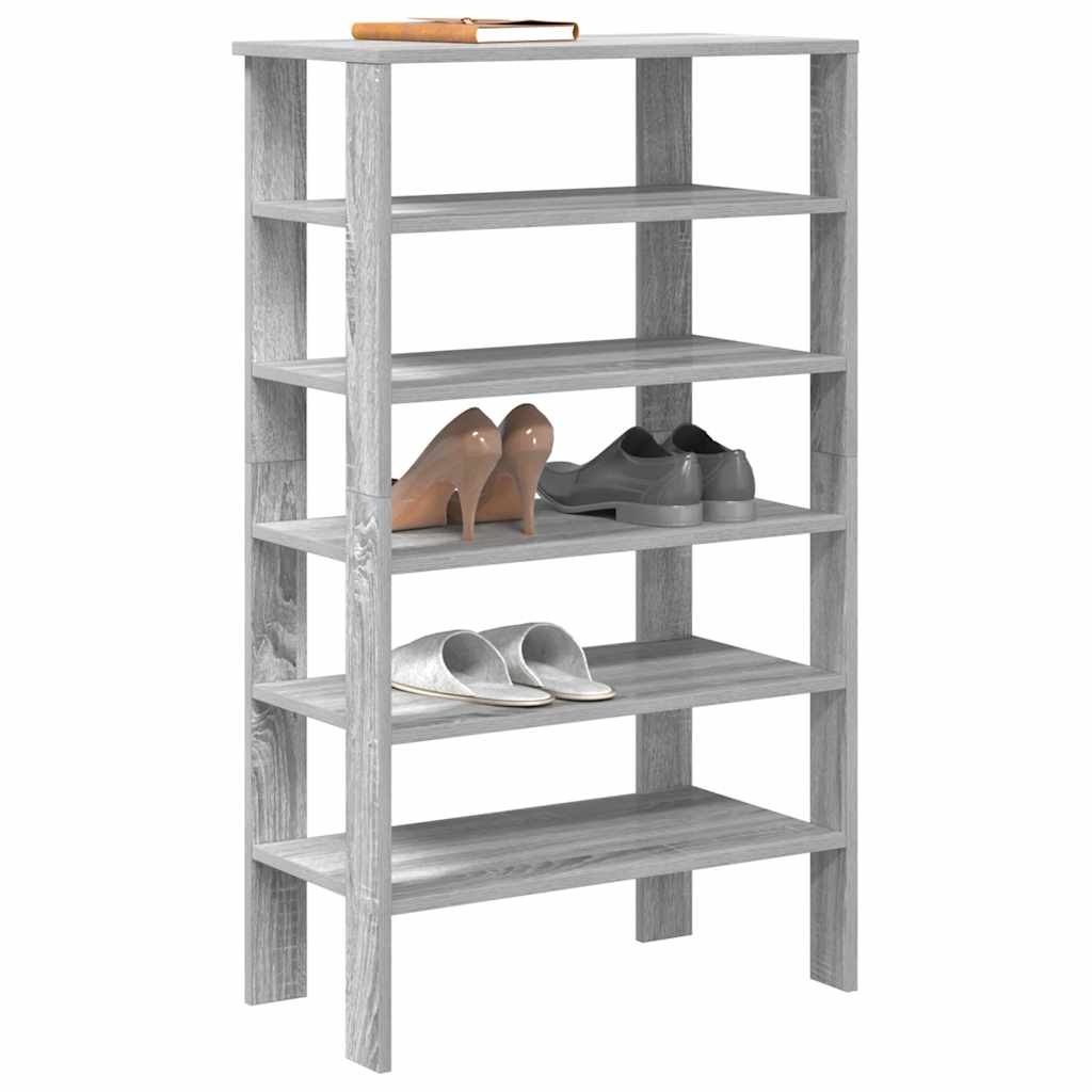 VidaXL Schoenenrek 61x32x105 cm bewerkt hout grijs sonoma eikenkleurig