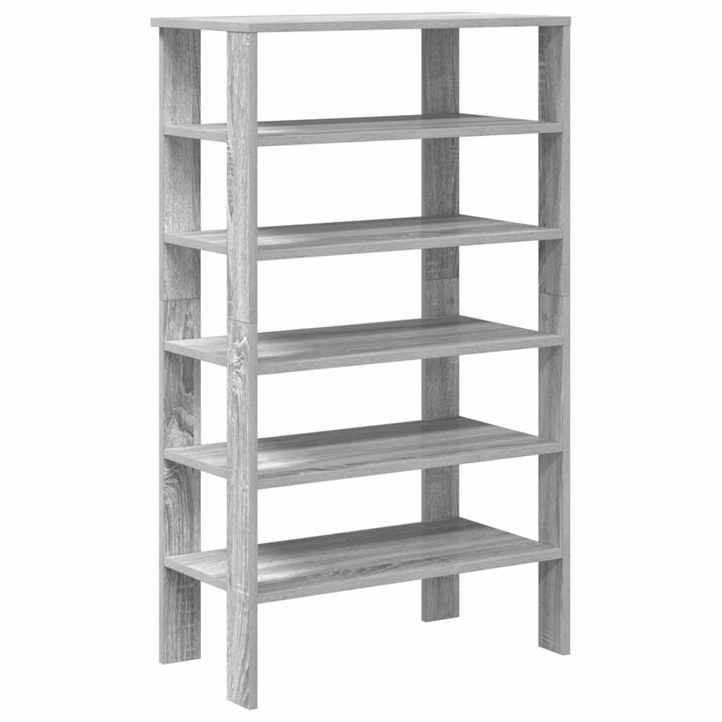 VidaXL Schoenenrek 61x32x105 cm bewerkt hout grijs sonoma eikenkleurig