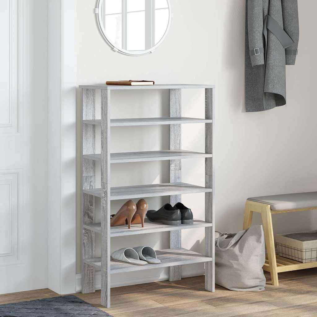 VidaXL Schoenenrek 61x32x105 cm bewerkt hout grijs sonoma eikenkleurig