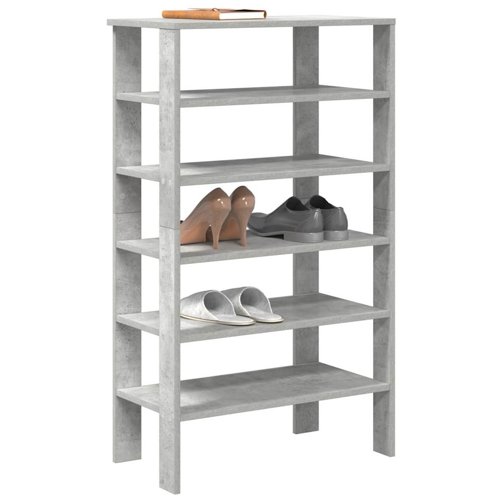 VidaXL Schoenenrek 61x32x105 cm bewerkt hout betongrijs