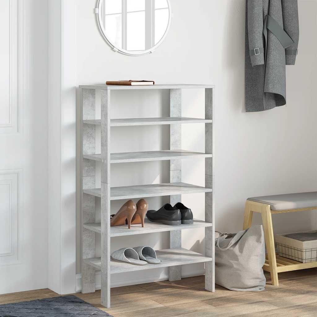 VidaXL Schoenenrek 61x32x105 cm bewerkt hout betongrijs