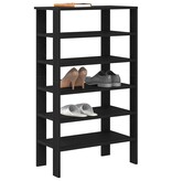 VidaXL Schoenenrek 61x32x105 cm bewerkt hout zwart