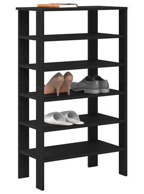 VidaXL Schoenenrek 61x32x105 cm bewerkt hout zwart