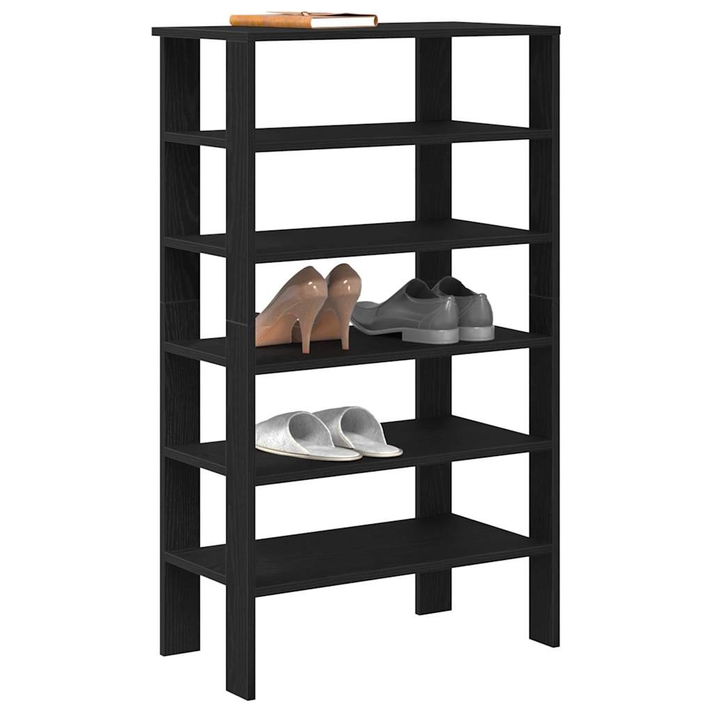 VidaXL Schoenenrek 61x32x105 cm bewerkt hout zwart