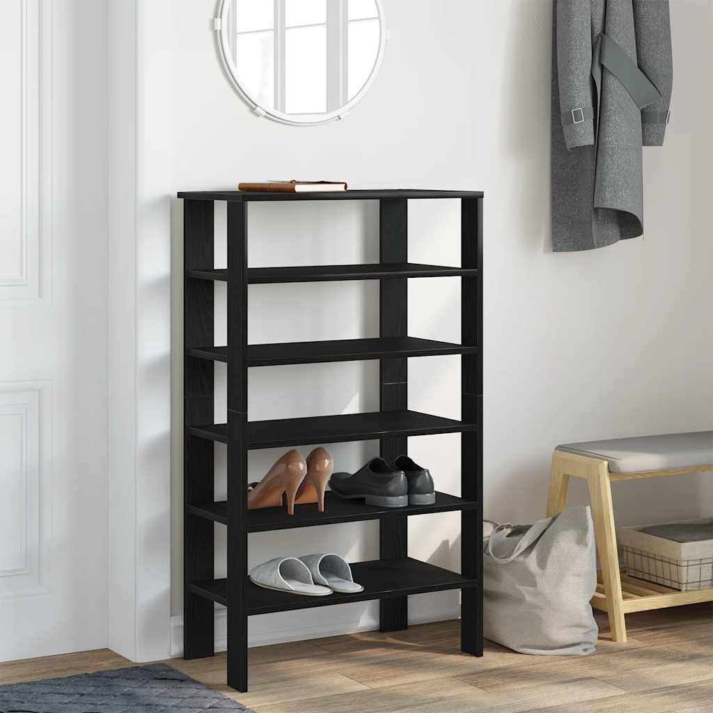 VidaXL Schoenenrek 61x32x105 cm bewerkt hout zwart