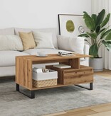 VidaXL Salontafel 90x49x45 cm bewerkt hout artisanaal eikenkleurig