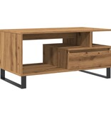VidaXL Salontafel 90x49x45 cm bewerkt hout artisanaal eikenkleurig