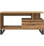 VidaXL Salontafel 90x49x45 cm bewerkt hout artisanaal eikenkleurig