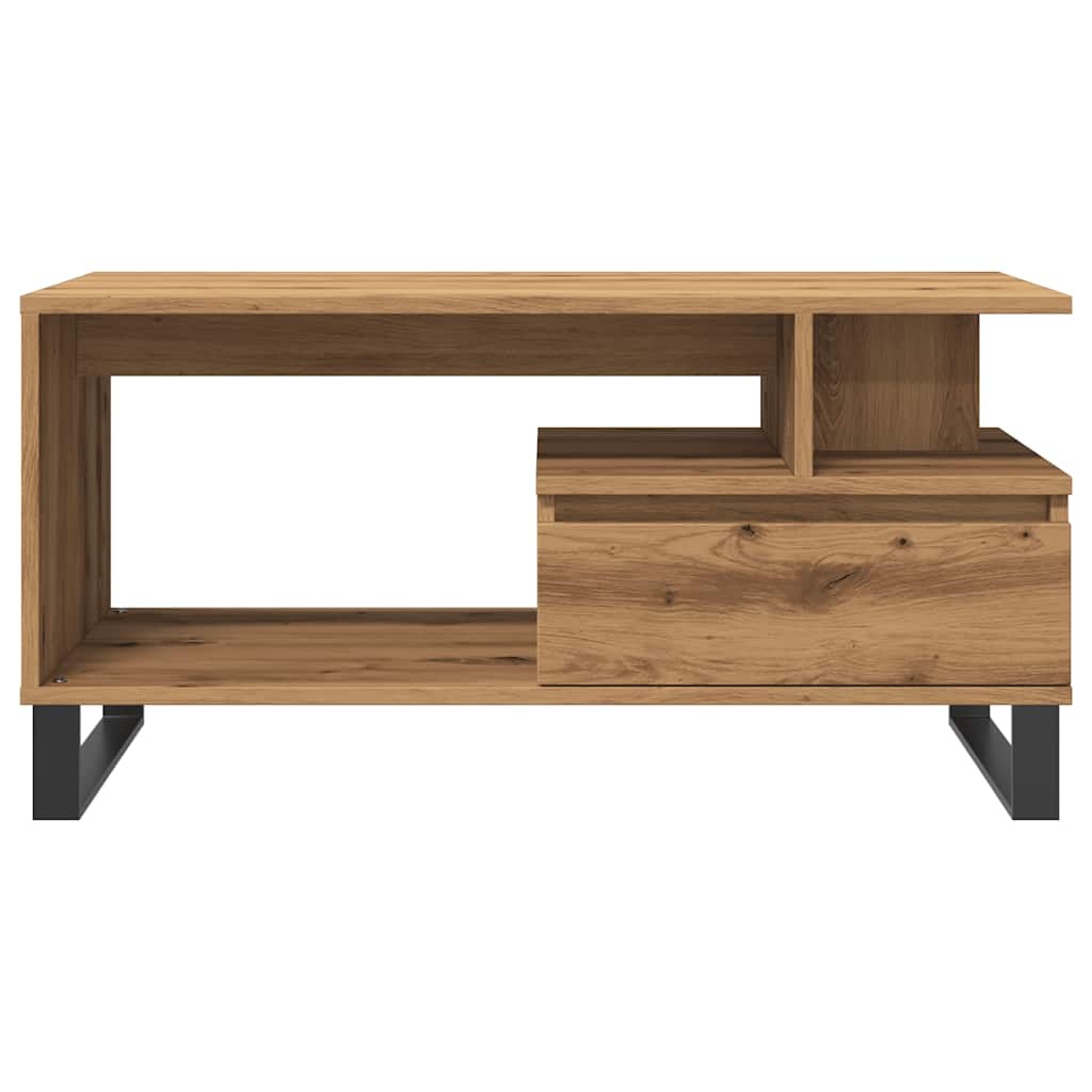 VidaXL Salontafel 90x49x45 cm bewerkt hout artisanaal eikenkleurig
