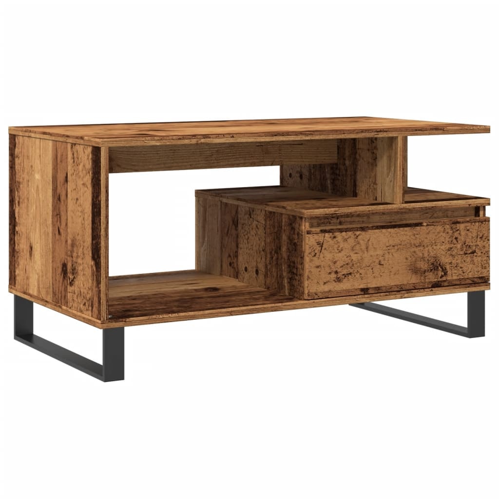 VidaXL Salontafel 90x49x45 cm bewerkt hout oud houtkleurig