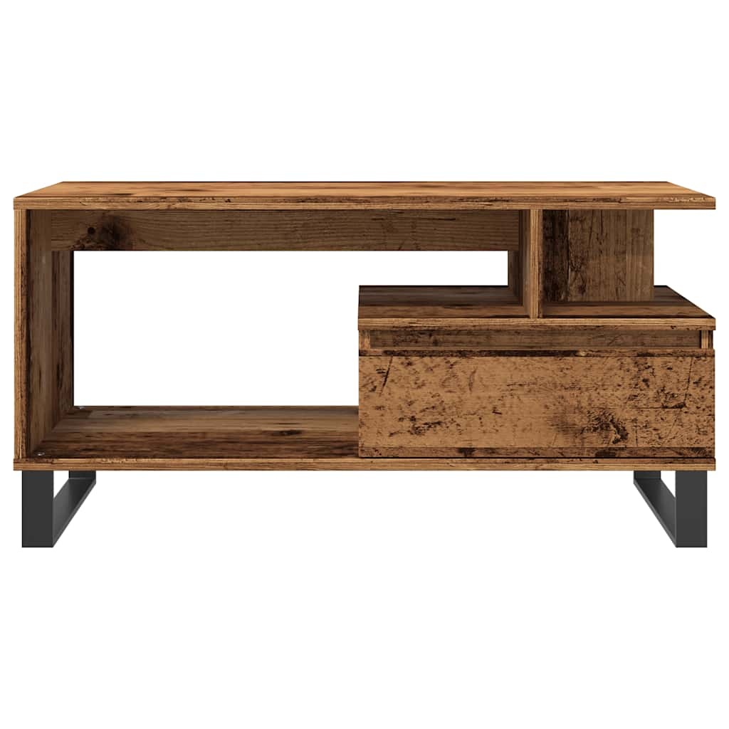 VidaXL Salontafel 90x49x45 cm bewerkt hout oud houtkleurig