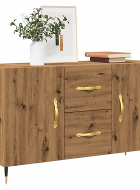 VidaXL Dressoir 100x36x60 cm bewerkt hout artisanaal eikenkleurig