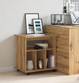 VidaXL Rolkast 60x45x60 cm bewerkt hout artisanaal eikenkleurig