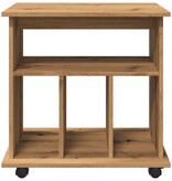 VidaXL Rolkast 60x45x60 cm bewerkt hout artisanaal eikenkleurig