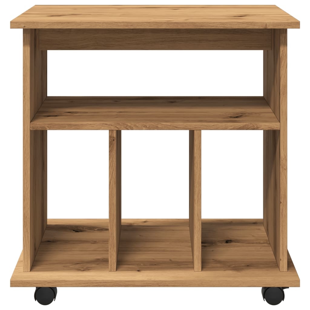 VidaXL Rolkast 60x45x60 cm bewerkt hout artisanaal eikenkleurig
