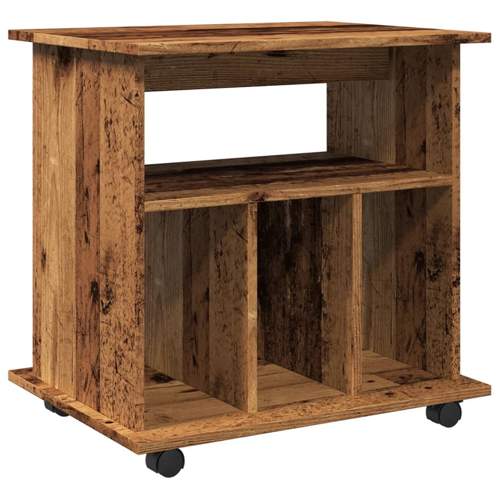 VidaXL Rolkast 60x45x60 cm bewerkt hout oud houtkleurig