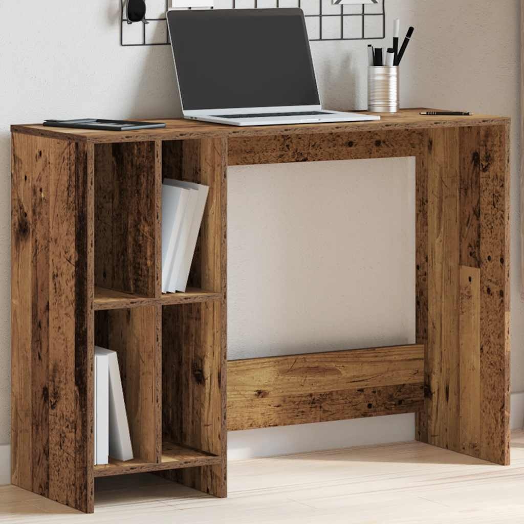 VidaXL Bureau 102,5x35x75 cm bewerkt hout oud houtkleurig