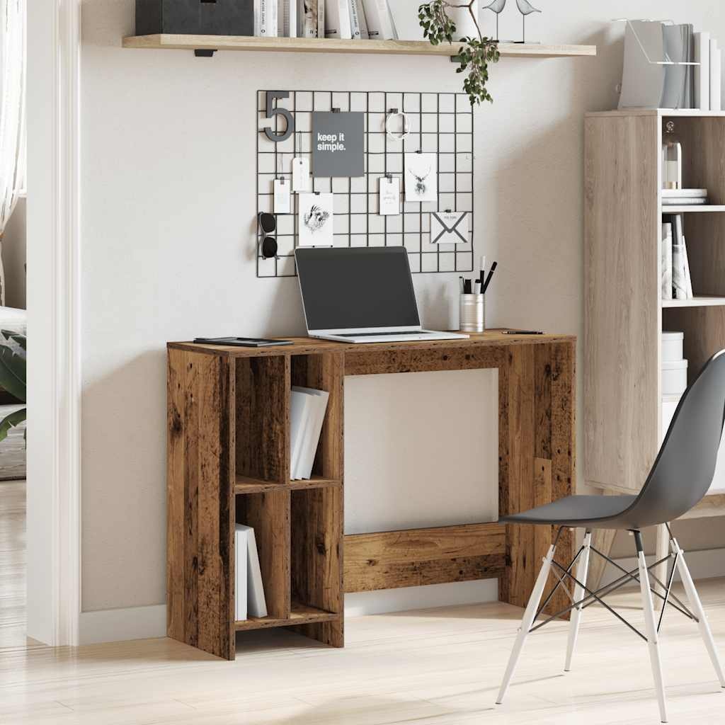 VidaXL Bureau 102,5x35x75 cm bewerkt hout oud houtkleurig