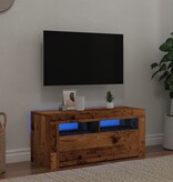 VidaXL Tv-meubel met LED 90x35x40 cm bewerkt hout oud hout