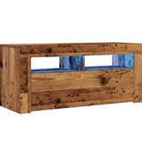 VidaXL Tv-meubel met LED 90x35x40 cm bewerkt hout oud hout