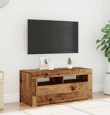 VidaXL Tv-meubel met LED 90x35x40 cm bewerkt hout oud hout