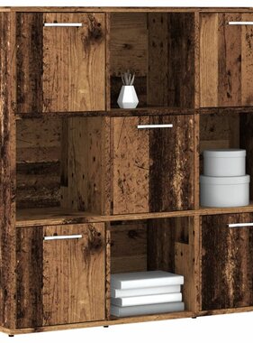VidaXL Boekenkast 90x28x90 cm bewerkt hout oud houtkleurig