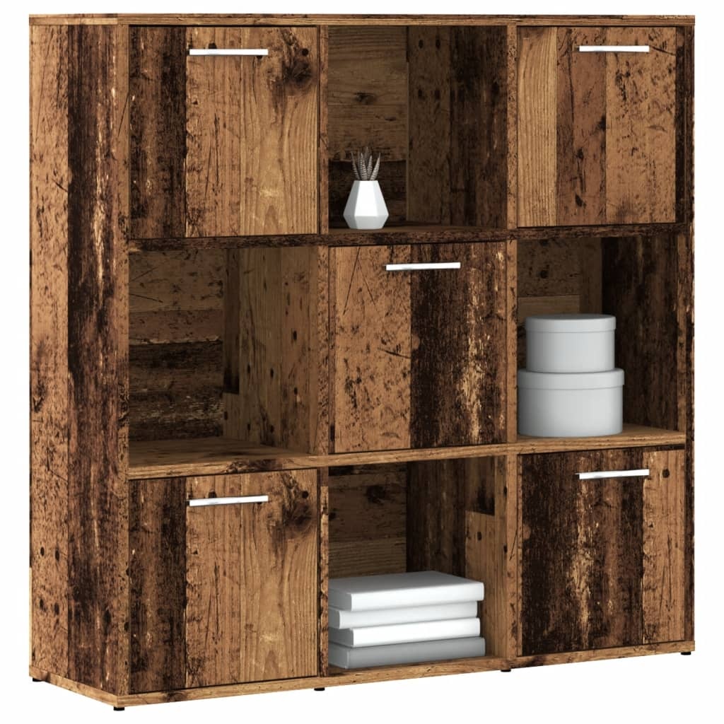 VidaXL Boekenkast 90x28x90 cm bewerkt hout oud houtkleurig