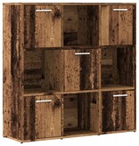 VidaXL Boekenkast 90x28x90 cm bewerkt hout oud houtkleurig