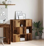 VidaXL Boekenkast 90x28x90 cm bewerkt hout oud houtkleurig