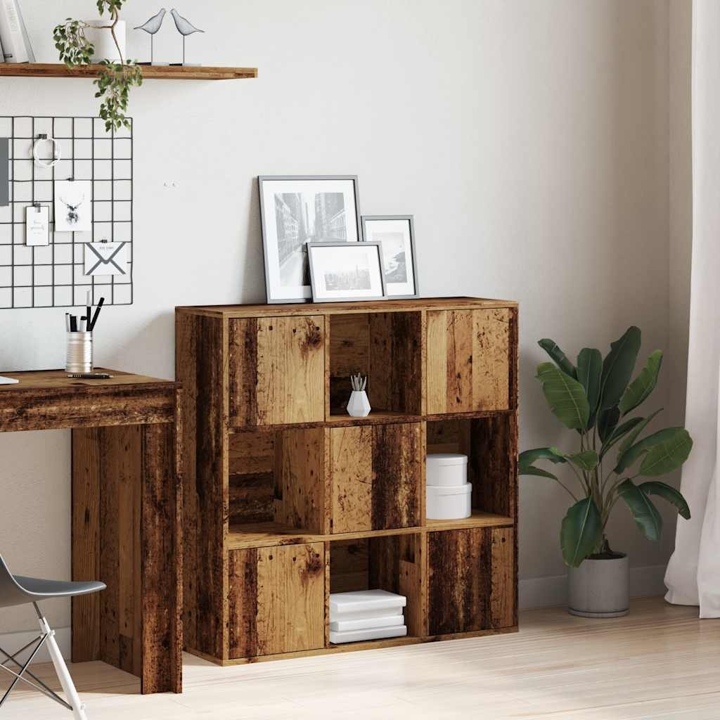 VidaXL Boekenkast 90x28x90 cm bewerkt hout oud houtkleurig
