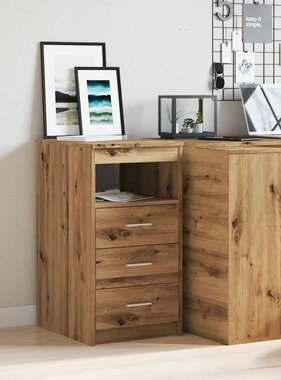 VidaXL Ladekast 40x50x76 cm bewerkt hout artisanaal eikenkleur