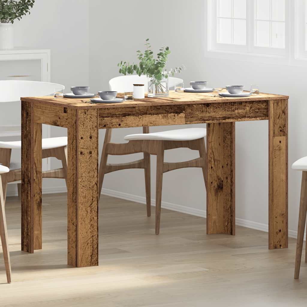 VidaXL Eettafel 120x60x76 cm bewerkt hout oud houtkleurig