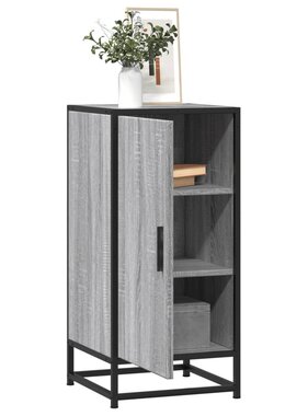 VidaXL Dressoir 35,5x35x76 cm bewerkt hout en metaal grijs sonoma