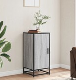 VidaXL Dressoir 35,5x35x76 cm bewerkt hout en metaal grijs sonoma