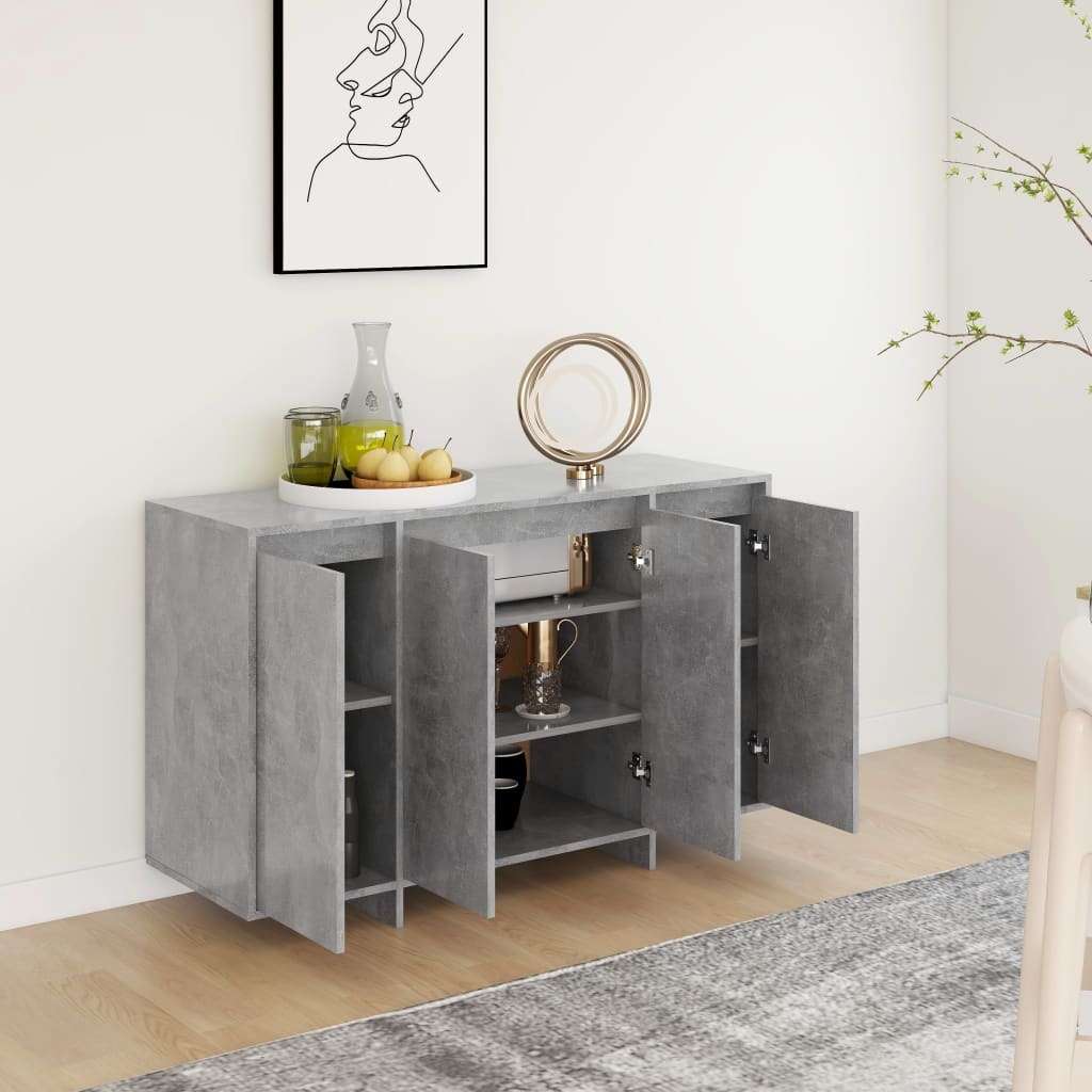 VidaXL Dressoir 120x41x75 cm bewerkt hout betongrijs