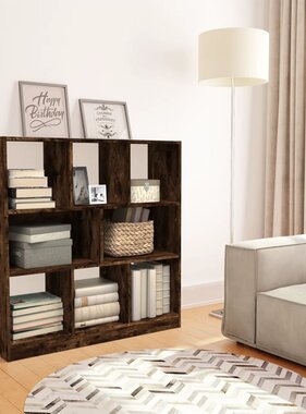 VidaXL Boekenkast 97,5x29,5x100 cm bewerkt hout gerookt eikenkleurig