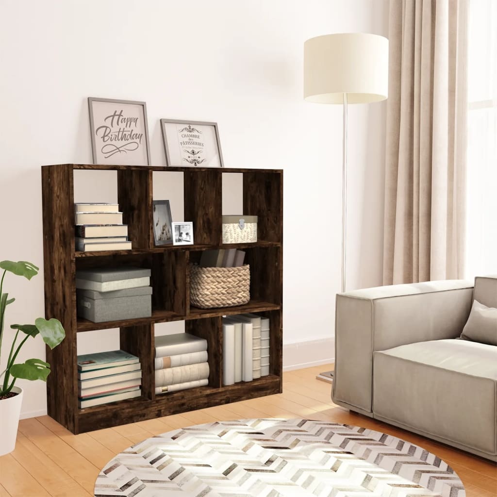 VidaXL Boekenkast 97,5x29,5x100 cm bewerkt hout gerookt eikenkleurig