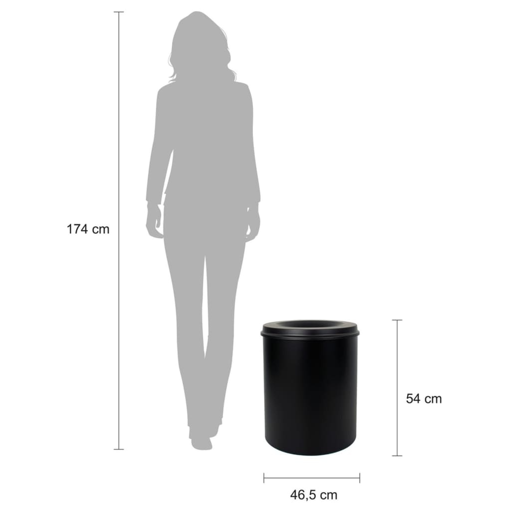 VidaXL Prullenbak zelfdovend 80 L zwart