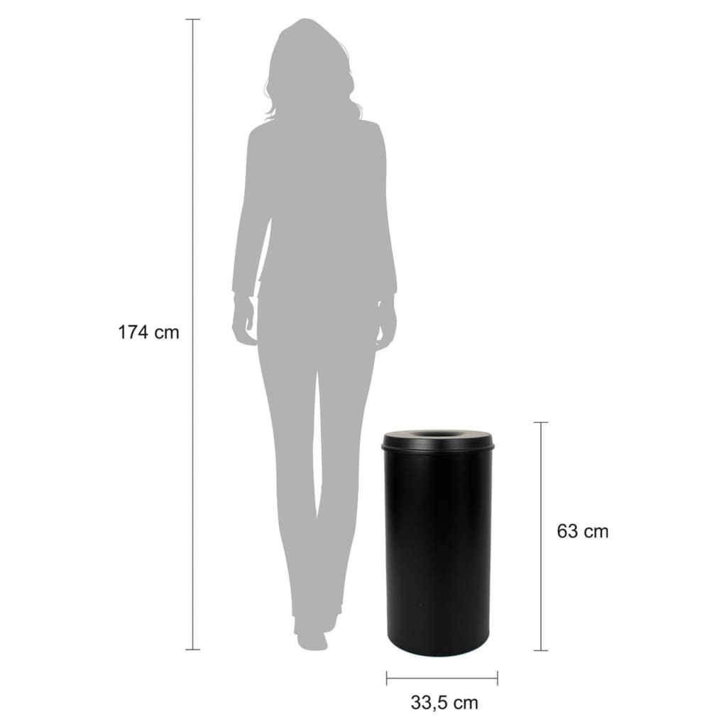 VidaXL Prullenbak zelfdovend 50 L zwart