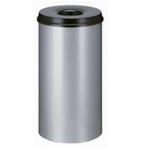 VidaXL Prullenbak zelfdovend 50 L zilverkleurig en zwart