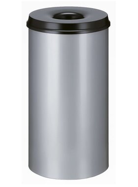 VidaXL Prullenbak zelfdovend 50 L zilverkleurig en zwart