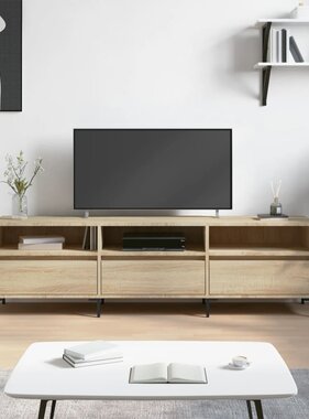 VidaXL Tv-meubel 150x30x44,5 cm bewerkt hout sonoma eikenkleurig