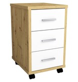 VidaXL Ladekast verplaatsbaar artisan eikenkleurig en brilliant wit