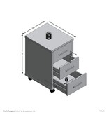 VidaXL Ladekast verplaatsbaar artisan eikenkleurig en brilliant wit