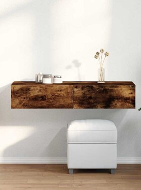 VidaXL Wandschap met lades 100x36x19cm bewerkt hout gerookt eikenkleur